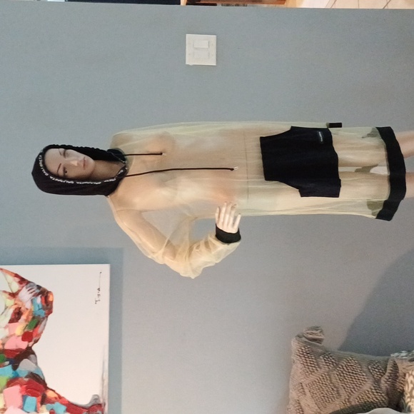 Ruben Galarreta long net sheer hoodie dress L Amazing - Picture 11 of 16